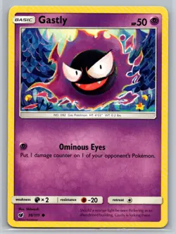 Gastly #36/111 SM - Crimson Invasion Common - Pokemon Cards G23 - Image 1