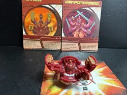 Bakugan Pyrus 520G B2 Fortress Figure Battle Brawlers W/2 Cards RARE - Image 1