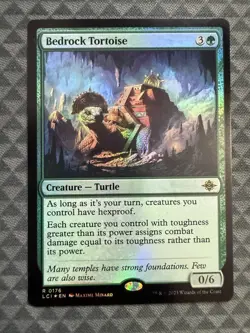 MTG Bedrock Tortoise #0176 Foil Rare The Lost Caverns of Ixalan (LCI) *damaged - Image 2