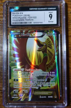 Ho-Oh EX 121/122 CGC 9 Incomplete Texture Error Misprint Breakpoint Pokemon Card - Image 1