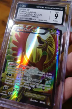 Ho-Oh EX 121/122 CGC 9 Incomplete Texture Error Misprint Breakpoint Pokemon Card - Image 3