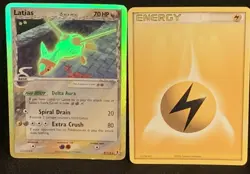 Latias Delta Species Rainbow Holo 2005 Electric + 2005 Energy Pokemon Cards - Image 2