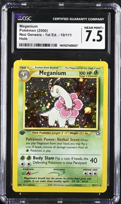 CGC 7.5 Meganium 2000 Neo Genesis - 1st Ed. #10/111 Holo Pokemon - Image 1