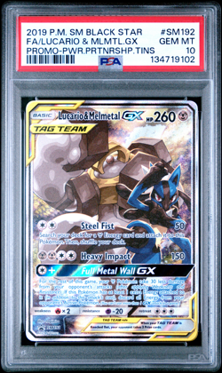 Lucario & Melmetal GX SM192 Pokemon Black Star Promo Tag Team GEM MINT PSA 10 - Image 1