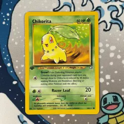 Chikorita 54/111 1st Edition Neo Genesis Set WOTC Vintage Pokemon Card 2000 LP - Image 1
