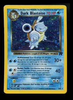 #7 Dark Blastoise 3/82 Team Rocket 2000 Holo Rare WOTC Pokemon Card TCG - Image 1