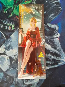 Cute Waifu Anime Girl Card Oversized Bookmark Collectable - Image 1