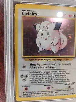 Clefairy Base Set Holo Pokemon Card WOTC Near Mint PSA 8 - Image 2