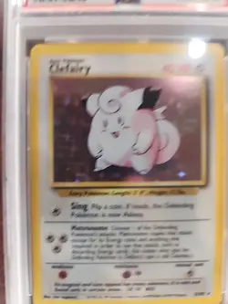 Clefairy Base Set Holo Pokemon Card WOTC Near Mint PSA 8 - Image 3