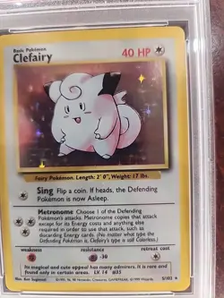 Clefairy Base Set Holo Pokemon Card WOTC Near Mint PSA 8 - Image 4