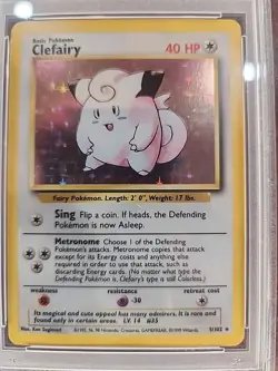 Clefairy Base Set Holo Pokemon Card WOTC Near Mint PSA 8 - Image 5