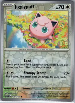 Jigglypuff 039/165 Reverse Holo SV: Scarlet & Violet 151 - Pokemon Card - NM - Image 1