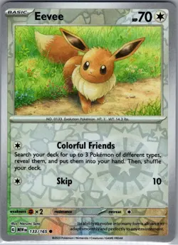 Eevee 133/165 Reverse Holo SV: Scarlet & Violet 151 - Pokemon Card - NM - Image 1