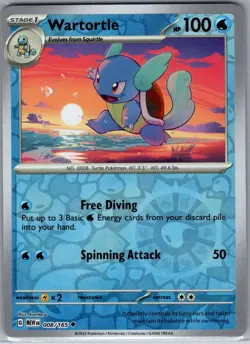 Wartortle 008/165 Reverse Holo SV: Scarlet & Violet 151 - Pokemon Card - NM - Image 1