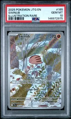 2025 POKEMON JTG EN-JOURNEY TOGETHER ILLUSTRATION RARE #165 SWINUB PSA 10 - Image 1