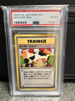 2000 POKEMON JAPANESE NEO MOO-MOO MILK PSA 8 - Image 1