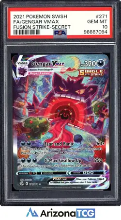 Pokemon 2021 Gengar VMAX 271/264 Full Art SR Fusion Strike GEM MINT PSA 10 - Image 1
