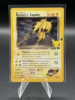 Pokemon TCG Rockets Zapdos Celebrations 15/132 - Image 1