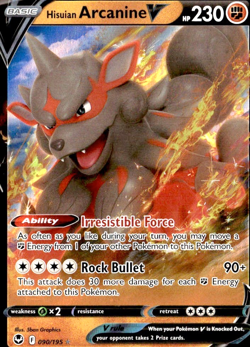 Hisuian Arcanine V 090/195 Silver Tempest Pokemon TCG - Image 1