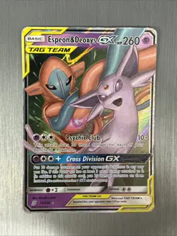 Espeon & Deoxys GX 72/236 World Championships 2019 Nintendo Pokemon Card - - Image 1