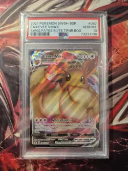 PSA 10 Eevee VMAX SWSH087 SWSH: Sword & Shield Promo Cards Holo - Image 1
