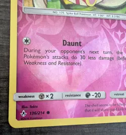 Pokemon TCG Unbroken Bonds Togepi 136/214 Common Reverse Holo Beautiful Card - Image 4