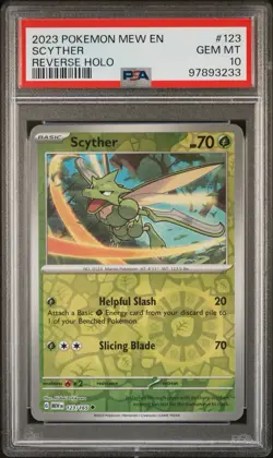 Scyther 123/165 PSA 10 Pokemon 151 Reverse Holo Card English Low Pop Rare #123 - Image 1