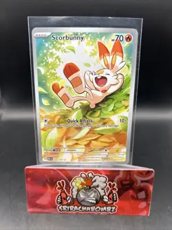 Scorbunny 225/217 Full Art Rare Holo Scarlet & Violet Card 70 HP Basic - Image 1