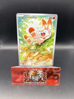 Scorbunny 225/217 Full Art Rare Holo Scarlet & Violet Card 70 HP Basic - Image 3