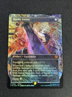 Buster Sword Borderless Foil MTG Final Fantasy Unplayed NM Card # FIN 351 - Image 1