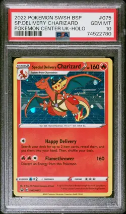 2022 Pokemon Black Star Promo Special Delivery Charizard Holo #SWSH075 PSA 10 - Image 1