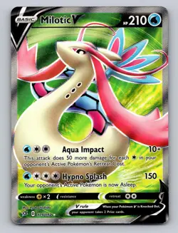 Milotic V 179/192 Ultra Rare Rebel Clash Pokemon Holo NM - Image 1