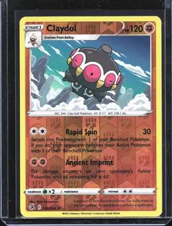 Pokemon TCG Claydol 145/264 Fusion Strike Reverse Holo B-0001 - Image 1