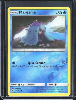 Pokemon TCG Mareanie 68/214 Lost Thunder Reverse Holo B-0001 - Image 1