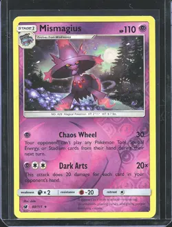 Pokemon TCG Mismagius 40/111 Crimson Invasion Reverse Holo B-0001 - Image 1