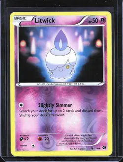 Pokemon TCG Litwick 48/114 Reverse Holo Steam Siege B-0002 - Image 1