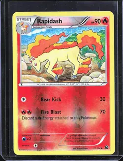 Pokemon TCG Rapidash 27/114 Reverse Holo Steam Siege B-0002 - Image 1