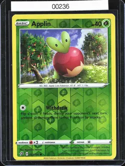 Pokemon TCG Applin 021/192 Reverse Holo Rebel Clash B-0004 - Image 1