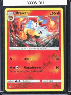 Pokemon TCG Braixen 16/131 Forbidden Light Reverse Holo B0005 - Image 1