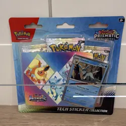 Pokemon TCG Prismatic Evolutions Tech Sticker Collection Glaceon 3 Pack Sealed - Image 1