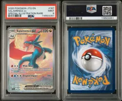 2025 POKEMON JOURNEY TOGETHER ILLUSTRATION RARE #187 SALAMENCE EX PSA 9 - Image 3