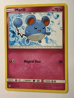 Marill Common SM - Lost Thunder 135/214 LP Normal Pokemon - Image 1