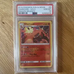 2018 Pokemon TCG Charizard 3/70 Dragon Majesty Holo Englisch PSA 10 - Image 1