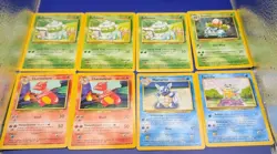 (8) 1999 Base Pokemon 3 Bulbasaur 2 Charmeleon 1 Ivysaur 1 Squirtle 1 Wartortle - Image 1