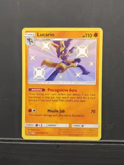 Pokemon TCG Lucario SV22/SV94 Hidden Fates Shiny Holo Rare - Image 1
