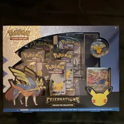 Pokemon TCG Celebrations Deluxe Pin Collection Zacian LV.X Sealed Box 2021 - Image 1
