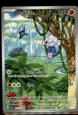 Pokemon TCG - Meditite Illustration Rare SV07: Stellar Crown 153/142 NM - Image 1