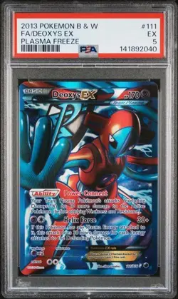 PSA 5 DEOXYS EX 111 PLASMA FREEZE BLACK & WHITE FULL ART POKEMON - Image 1