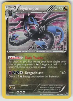 Hydreigon 99/113 Holo Rare Legendary Treasures Pokemon Moderately Played - Image 1
