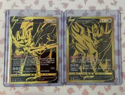 Pokemon TCG Zacian V SWSH076 & Zamazenta V SWSH077 Ultra Rare Promo NM - Image 1